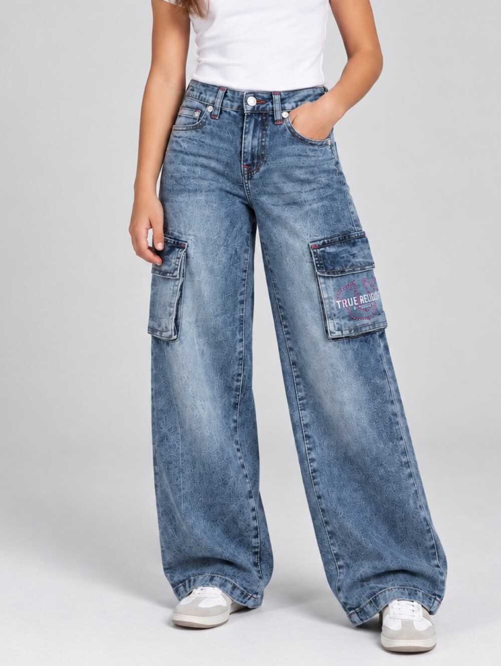 True Religion Wide-Leg Cargo Jeans